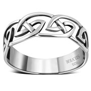 Wide & Light Plain Celtic Knot Silver Ring, rp148
