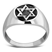 Star of David Mens Silver Ring, rp198