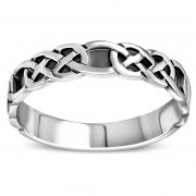Plain Celtic Knot Silver Band Ring - rp226