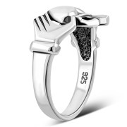 Sterling Silver Celtic Claddagh Mens Ring, rp250