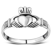 Plain Celtic Claddagh Silver Ring, 925 Sterling Silver, rp312