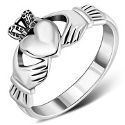 Plain Solid Silver Claddagh Ring, rp466