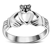 Plain Solid Silver Claddagh Ring, rp466