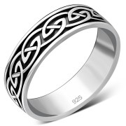Celtic Mens Band Silver Ring, rp648