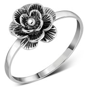 Ethnic Style Rose Flower Silver Ring, rp660