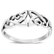 Unique Celtic Trinity knot Design Silver Ring, rp688