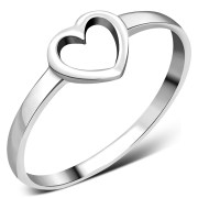 Plain Silver Heart Ring, rp716