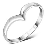 Simple Classic Silver "V" Shaped Ring., rp718