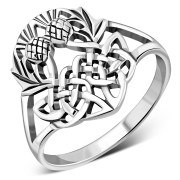 Plain Silver Celtic Knot Thistle Ring, rp731