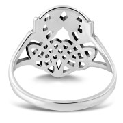 Plain Silver Celtic Knot Thistle Ring, rp731