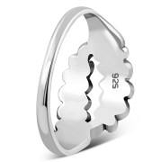 Plain Sterling Silver Laurel Leaves Ring, rp746