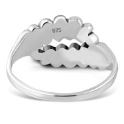 Plain Sterling Silver Laurel Leaves Ring, rp746