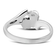 Plain Sterling Silver Flowers Ring, rp749