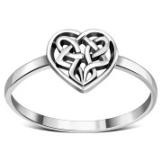 Plain Silver Celtic Knot Heart Ring, rp762