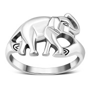 Elephant Plain Silver Ring, rp764