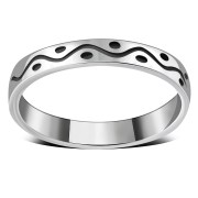 Native Style Silver Band Ring, 925 Sterling Silver, rp773