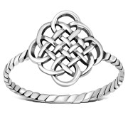 Twisted Band Plain Celtic Knot Silver Ring, rp782