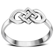 Delicate Plain Celtic Knot Silver Ring, rp783