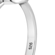 Thin Round Celtic Trinity Knot Silver Ring, rp790