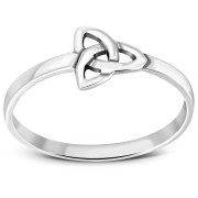 Plain Sterling Silver Celtic Trinity Knot Ring, rp792