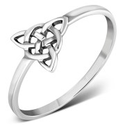 Plain Celtic Trinity Knot Silver Ring, rp794