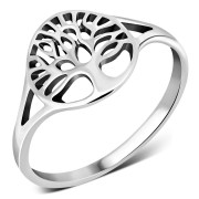 Tree of Life Plain Sterling Silver Ring, rp802