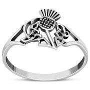 Celtic 925 Sterling Silver Thistle Ring, rp803