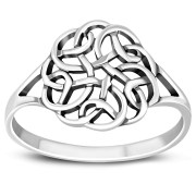Round Plain Celtic Knot Silver Ring, rp809