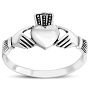 Plain Silver Celtic Claddagh Ring, rp812
