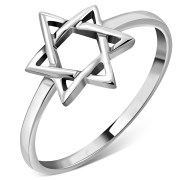 Star of David Light Plain Silver Ring, rp814