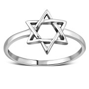 Star of David Light Plain Silver Ring, rp814