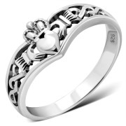 Plain Celtic Knot Silver Claddagh Ring, rp825