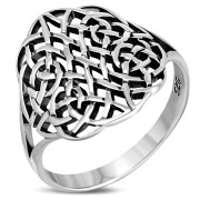 Round Large Light Plain Celtic Silver Ring, rp861