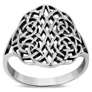 Round Large Light Plain Celtic Silver Ring, rp861