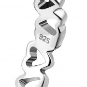 Hearts Band Silver Ring, rp896