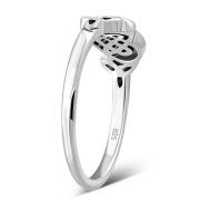 Irish Celtic Love Heart Trinity Knot Promise Silver Ring, p901