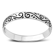 Ethnic Style Sterling Silver Band Ring, rpk6