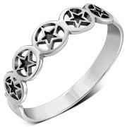 Sterling Silver Stars Ring, rpk34