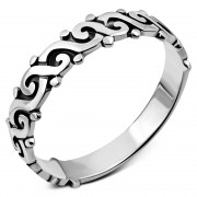 Plain Silver Spiral Band Ring, rpk51