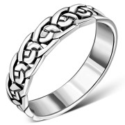 Celtic Knot Plain Silver Band Ring, rpk53