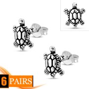 Turtle Tortoise Sterling Silver Stud Earrings, tpes002