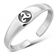 Triskele Triple Spiral Sterling Silver Toe Ring, tr18