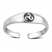 Triskele Triple Spiral Sterling Silver Toe Ring, tr18