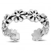 Flowers Toe Ring Plain Sterling Silver, tr57