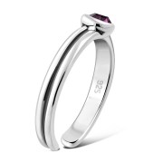 Amethyst Cubic Zirconia Silver Toe Ring, trs3