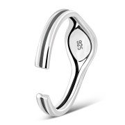 Pink CZ Evil Eye Silver Toe Ring, trs4