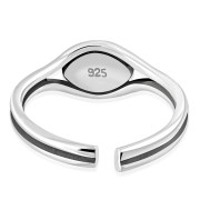 Cubic Zirconia Evil Eye Silver Toe Ring, trs4