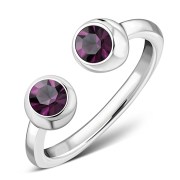 Amethyst Cubic Zirconia Silver Toe Ring, trs008