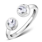 Clear Cubic Zirconia Silver Toe Ring, trs008
