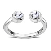 Clear Cubic Zirconia Silver Toe Ring, trs008